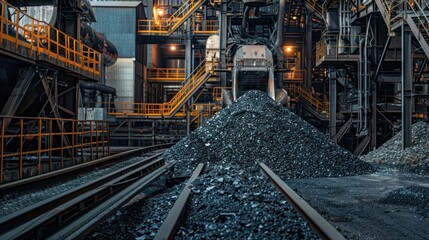 Coal crushers and separators in a coal processing plant