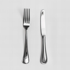 Silver fork and knife cutlery set
