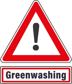 Vorsicht, Greenwashing, Warnschild, Dreieckig, Warnhinweis, Warnzeichen