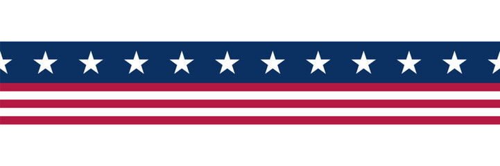 USA flag banner. American flag ribbon. USA ribbon, stripe seamless pattern