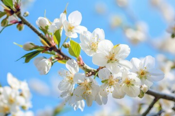 Springtime Elegance: White Cherry Blossoms in Bloom