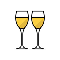 Champagne Glasses vector icon