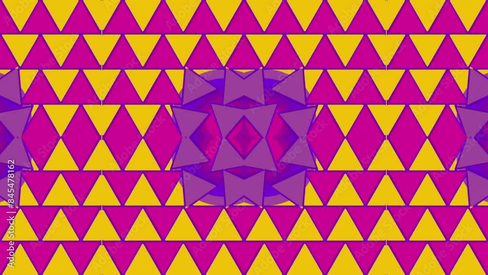 Poster 3d rendering loop animation of transformation of triangular shapes 4K