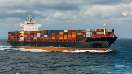 Busy shipping port with cargo containers and cranes