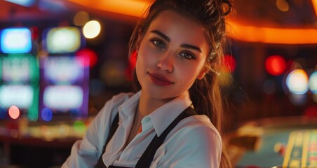 female dealer at the casino