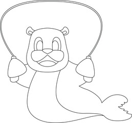 Seal Rope skipping Jump rope Animal Vector Graphic Art Illustration