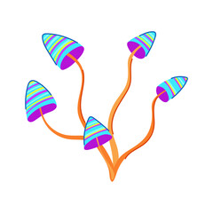 psychedelic trippy mushroom cartoon. magic doodle, acid groovy, cannabis trip psychedelic trippy mushroom sign. isolated symbol vector illustration