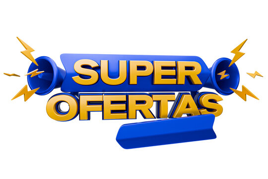 Super offers 3d render label isolated in transparent background