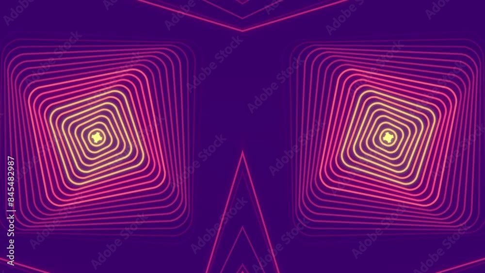 Poster Running waves of LED light. 3d rendering loop animation 4K