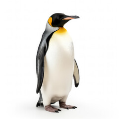 Fototapeta premium A penguin with a yellow beak and black and white feathers