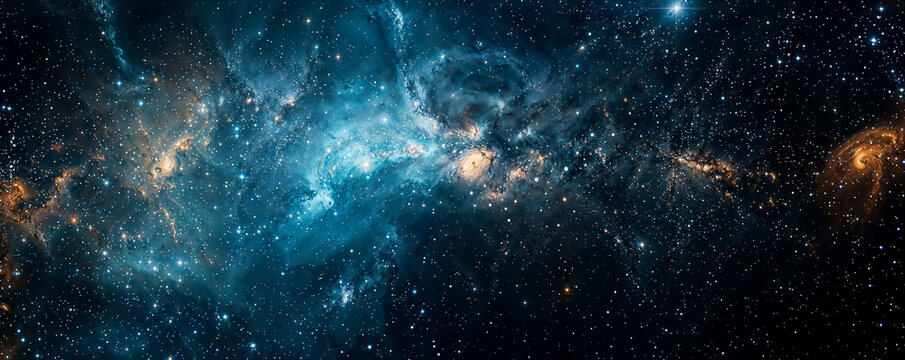 n&eacute;buleuse dans l'espace au format panoramique