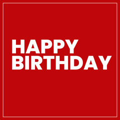 Happy Birthday Typography vector art design in red background and white text.