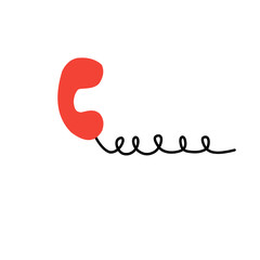 Fototapeta premium telephone icon with cable