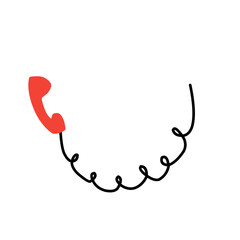 telephone icon with cable