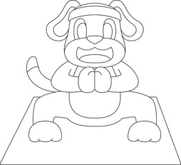 Dog Yoga Fitness Gymnastics Animal Vector Graphic Art Illustration