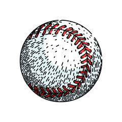 base baseball ball hand drawn. isolated equipment, game silhouette, laces clipart base baseball ball vector sketch. isolated color illustration