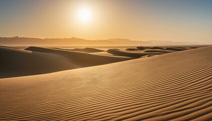 Naklejka premium Endless desert with waves of sand. Endless beautiful desert