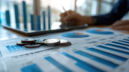 Business and Economy Skyscrapers and reflective glass curtain walls Create an atmosphere of success and organizational growth