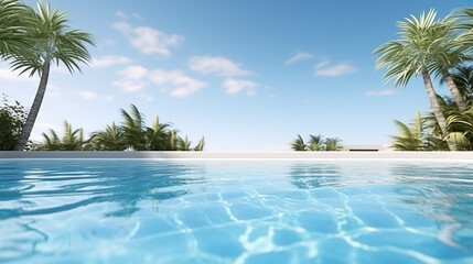 opulent poolside with chaise longue isolated against a background