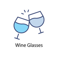 Wine Glasses vector icon