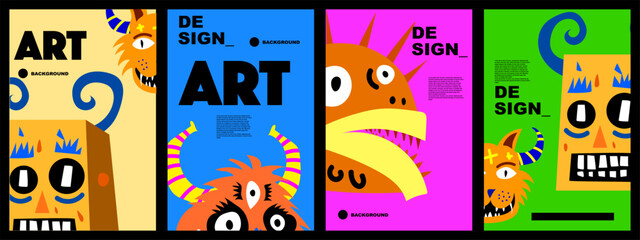 monster background for banner, poster, template, design, etc