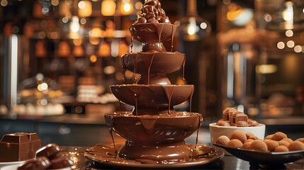 Chocolate Fountain with Assorted Chocolates