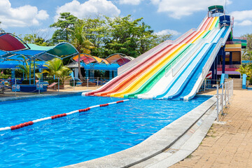Water Slider, Siam Amazing Park. Water Park Funny Happy activity fresh cool in Summer season.