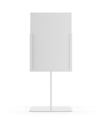 Mini banner with metal stand blank template, 3d illustration.