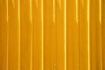 Yellow Stripe steel metal sheet for cargo container line industry wall texture pattern for background.