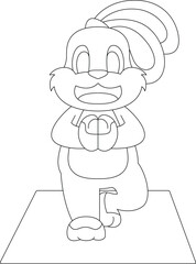 Rabbit Yoga Fitness Gymnastics Animal Vector Graphic Art Illustration