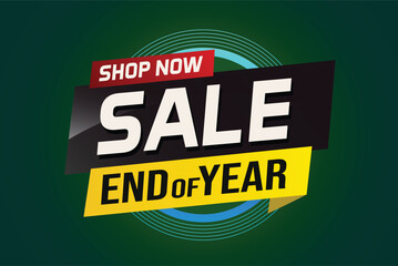 End of year Sale word concept vector illustration with lines and 3d style, landing page, template, ui, web, mobile app, poster, banner, flyer, background, gift card, coupon, label, wallpaper

