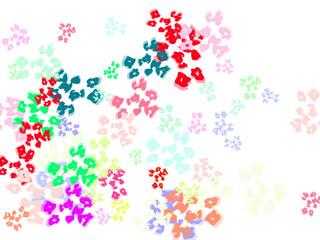 A bright and cute design with pastel colored line and plane shapes.