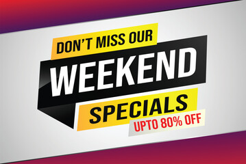 weekend specials word concept vector illustration and 3d style, landing page, template, ui, web, mobile app, poster, banner, flyer, background, gift card, coupon, label, wallpaper

