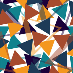 Rainbow color triangle seamless pattern