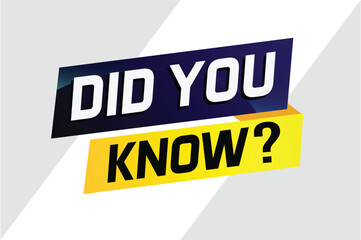 Did you know ? word concept vector illustration and 3d style, landing page, template, ui, web, mobile app, poster, banner, flyer, background, gift card, coupon, label, wallpaper

