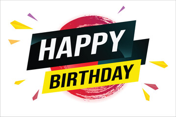 happy birthday word concept vector illustration with lines modern futuristic 3d style for landing page template web mobile app poster banner flyer background gift card coupon label wallpaper

