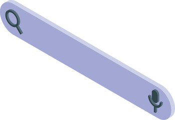 Empty search bar with magnifying glass and microphone for searching or browsing the internet