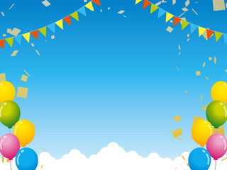 風船紙吹雪背景