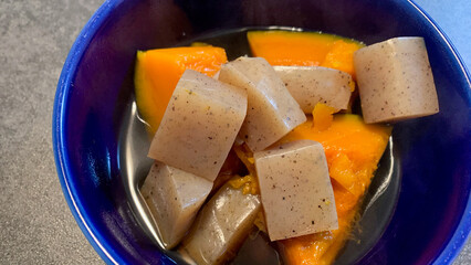 かぼちゃとこんにゃくの煮物