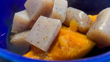 かぼちゃとこんにゃくの煮物