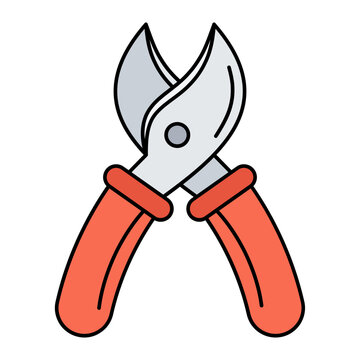 red handled garden shears clip art preview
