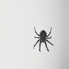 Obraz premium Spider web with a spider on a white background,