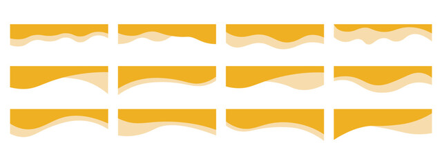Collection of dividers shape templates. Modern separator header for website and app. Curve lines, wave collection of abstract design element for top and bottom page web site