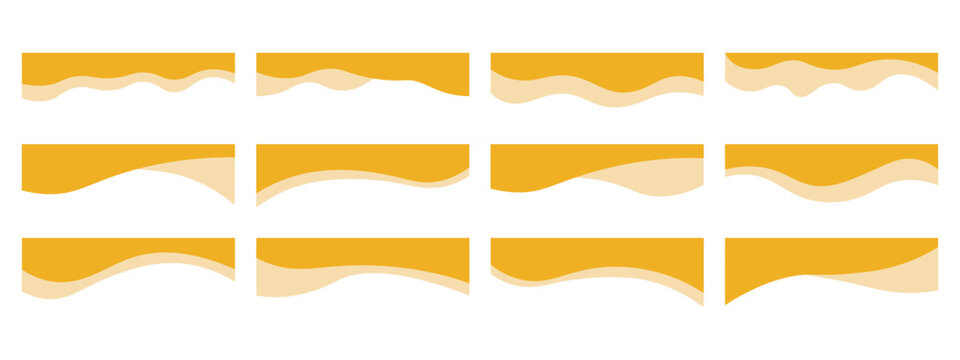 Collection of dividers shape templates. Modern separator header for website and app. Curve lines, wave collection of abstract design element for top and bottom page web site