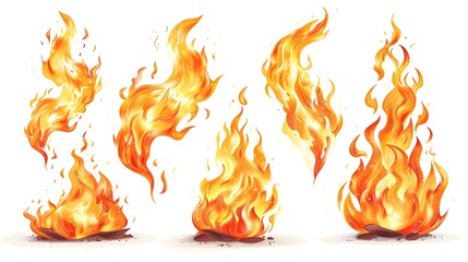 Vibrant Fiery Flames Bursting with Intense Energy and Dramatic Movement