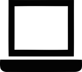 Obraz premium Monochrome Minimalist Laptop Icon