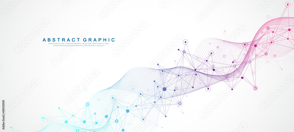 Aufkleber connecting dots and lines. abstract geometric plexus style background. hand drawn vector art