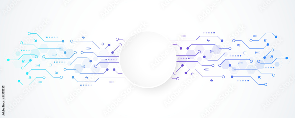 Poster abstract background with technology circuit board texture. modern electronic motherboard texture. en