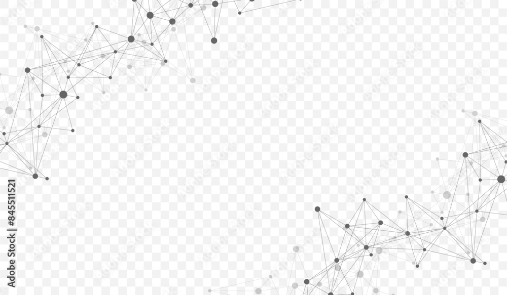 Poster Connecting dots and lines. Abstract geometric plexus style background. Hand drawn vector art