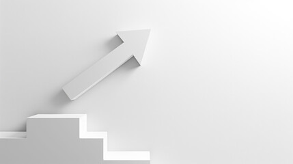 A bold, upward arrow pointing towards success and progress. Ideal for representing financial growth, stock market trends.